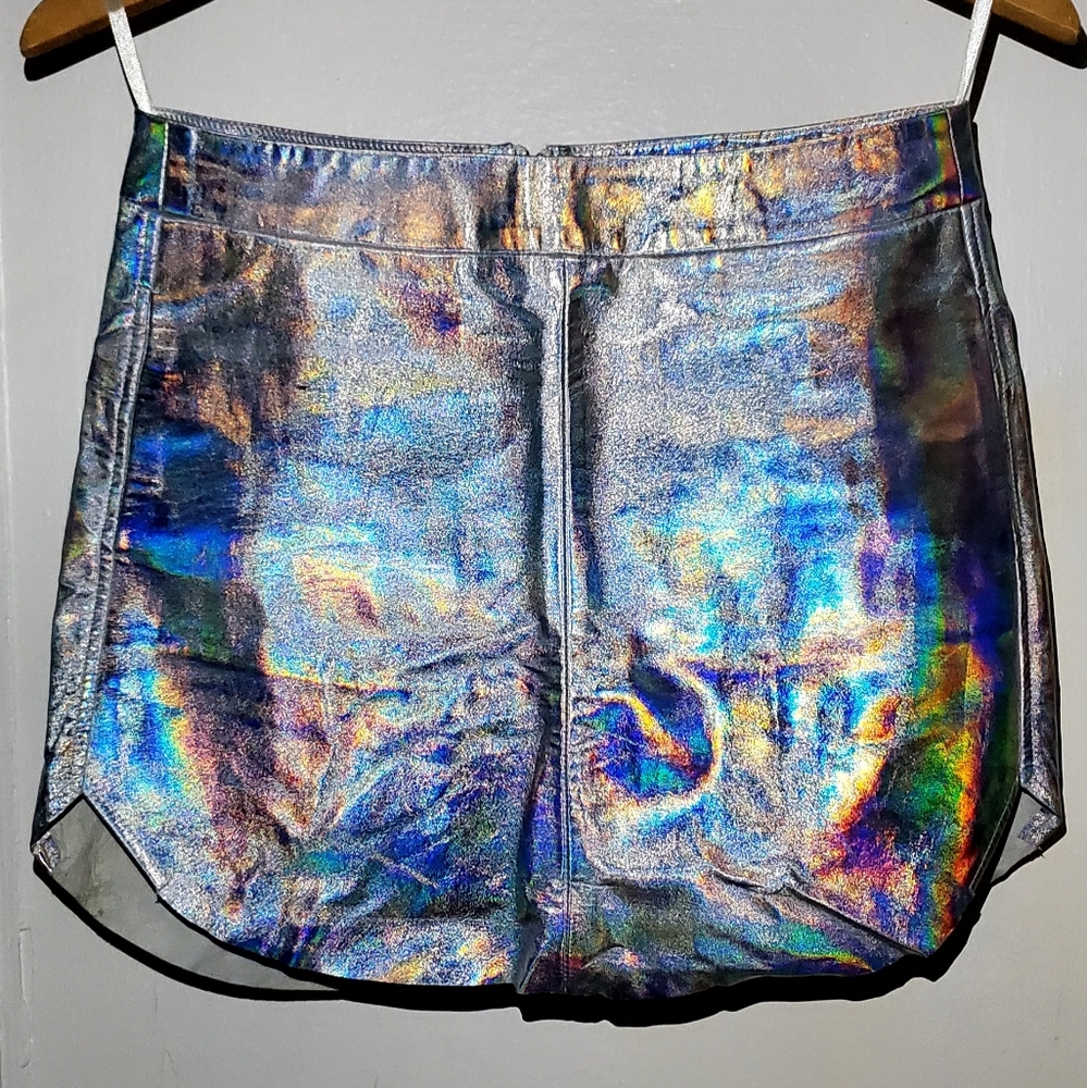 Pearl Mini Leather Skirt